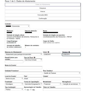 confira como preencher o pedido de afastamento